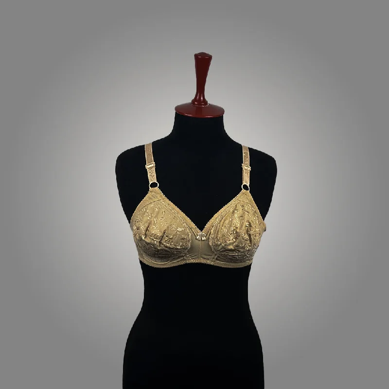 Cotton Chikan Embroidery Bra Imported Fabric