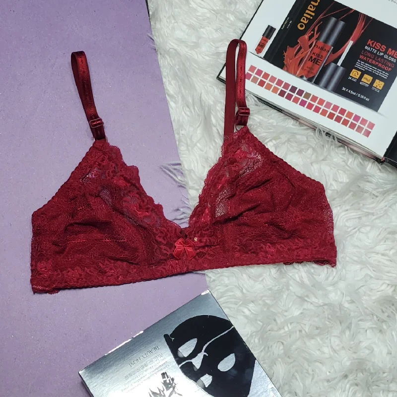 Flourish Non-Padded & Non-Wired Full Cover Full Net Transparent Bra 203276