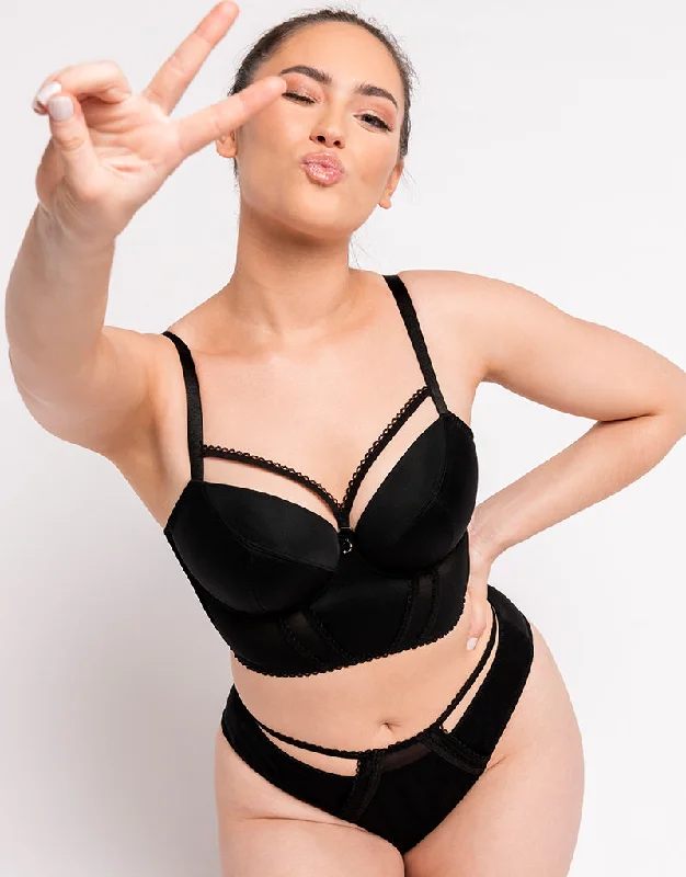 Curvy Kate Extrovert Longline Padded Balcony Bra Black