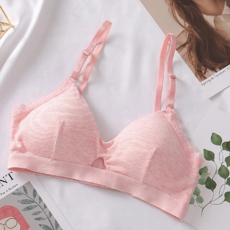 Flourish Light Padded Push Up Adjustable Straps Soft Cotton Cute T-Shirt Removable Pads Bra 8832