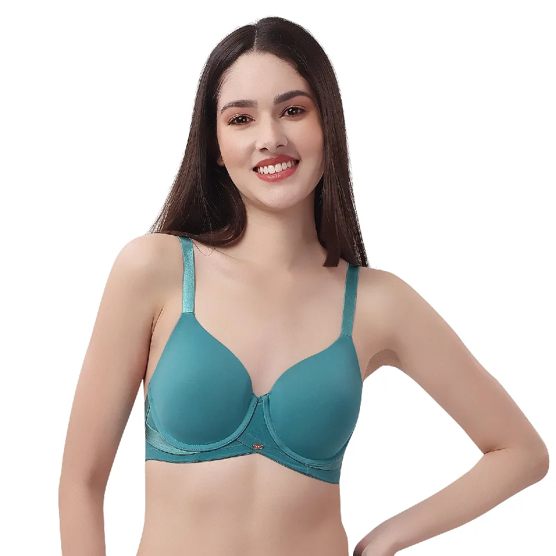 Full Coverage Padded Wired T-shirt Bra with Mesh Detailing CB-131