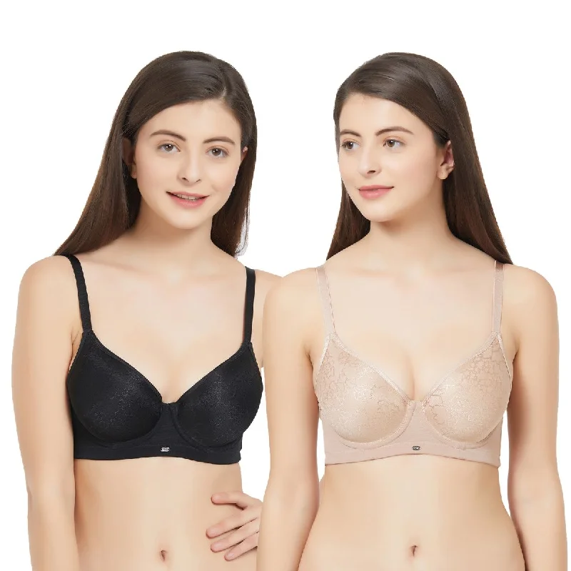 Medium coverage Padded Wired T-shirt bra (PACK OF 2) CB-127