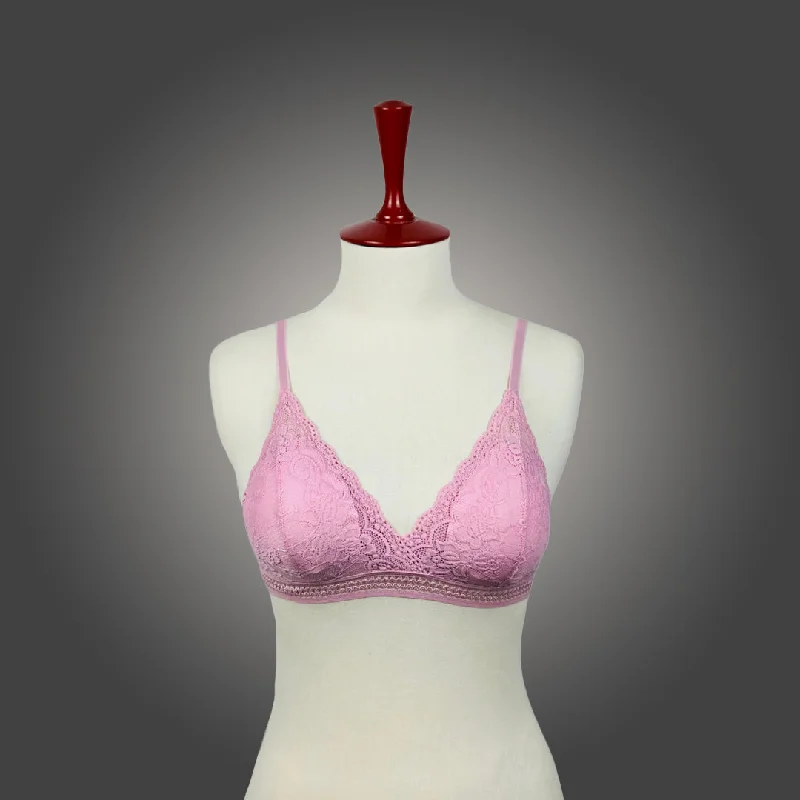 Pink Women's Triangle Lace Bralette