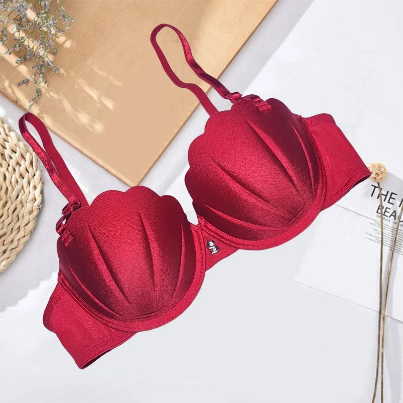 Flourish High Quality Adjustable Straps Embosed Cut Style Wired Double Push Up Padded Bra