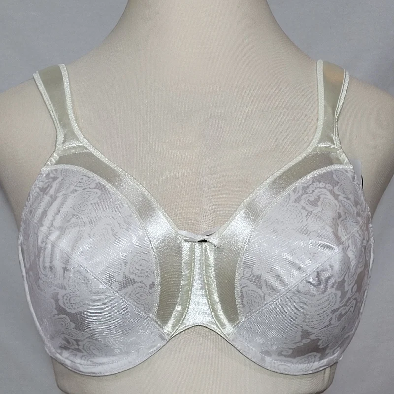 Bali 3562 Satin Tracings Underwire Bra 36D White NEW WITH TAGS