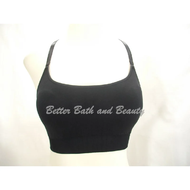 Champion N9118 Seamless Adjustable Cami Wire Free Sports Bra LARGE Black