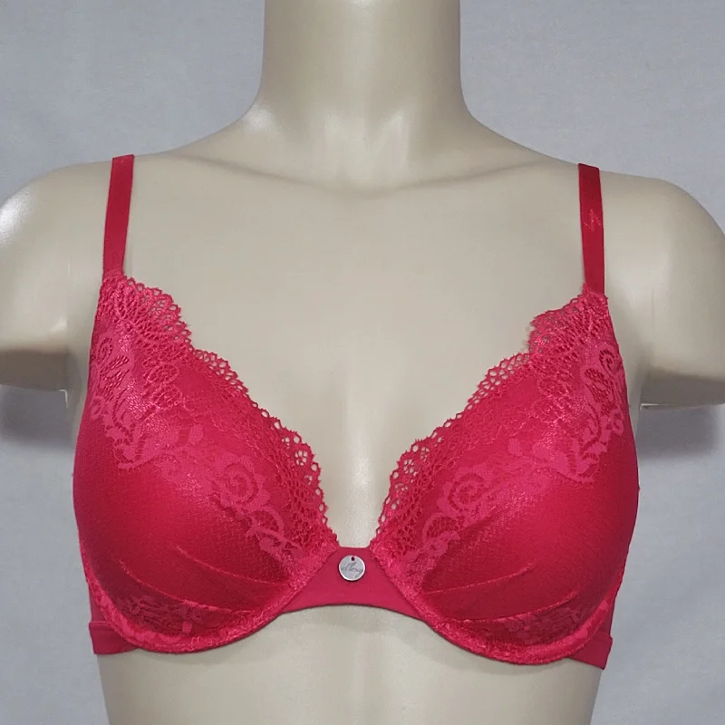 DKNY 453237 Perfect Profile Push-Up T-Shirt Underwire Bra 32C Red NWT
