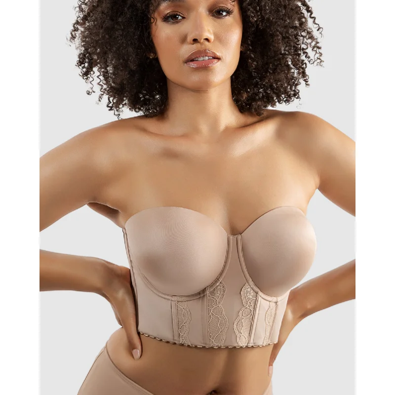 Elissa Seamless Padded Longline Strapless Bra