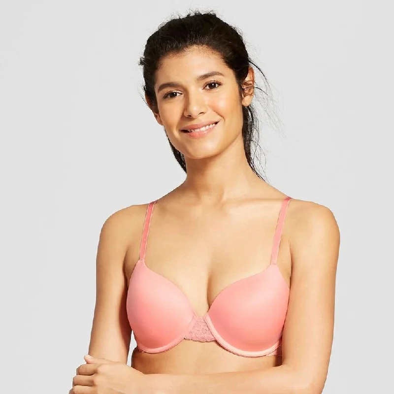 Gilligan & O'Malley Everyday Lift Push-Up Underwire Bra 34DD Pom Pom Pink