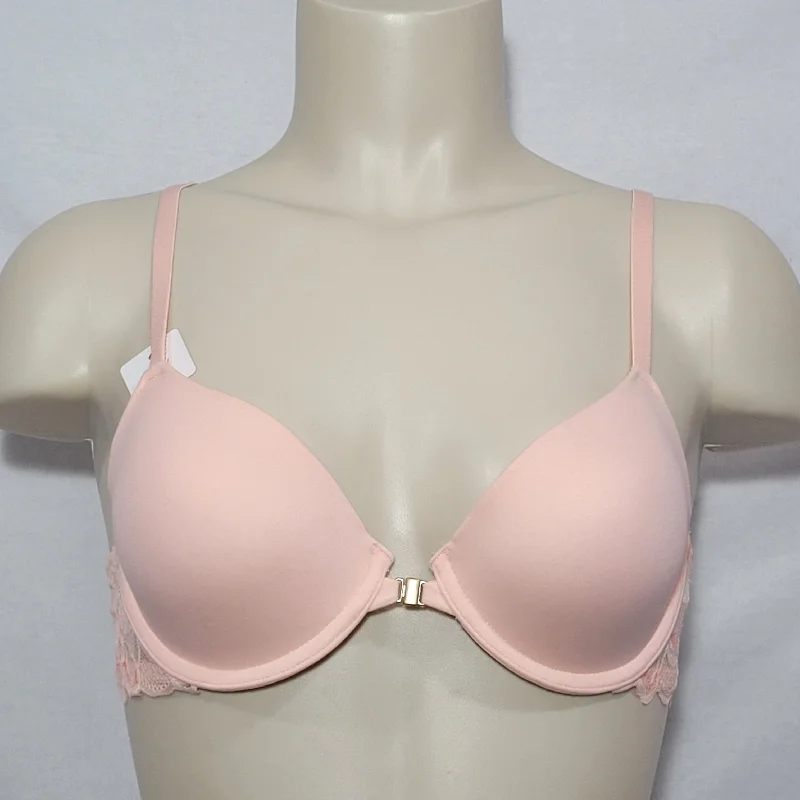 Gilligan O'Malley Front Close Everyday Lace Racerback Demi UW Bra 34D Peach Divine
