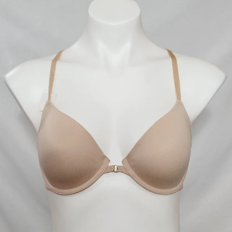 Gilligan O'Malley Front Close Everyday Racerback Demi Underwire Bra 32D Honey Beige