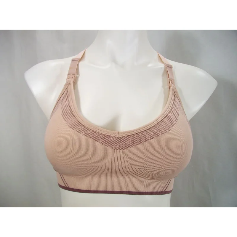 Gilligan & O'Malley Nursing Yoga Bra Size SMALL Palm Beach Pink NWT