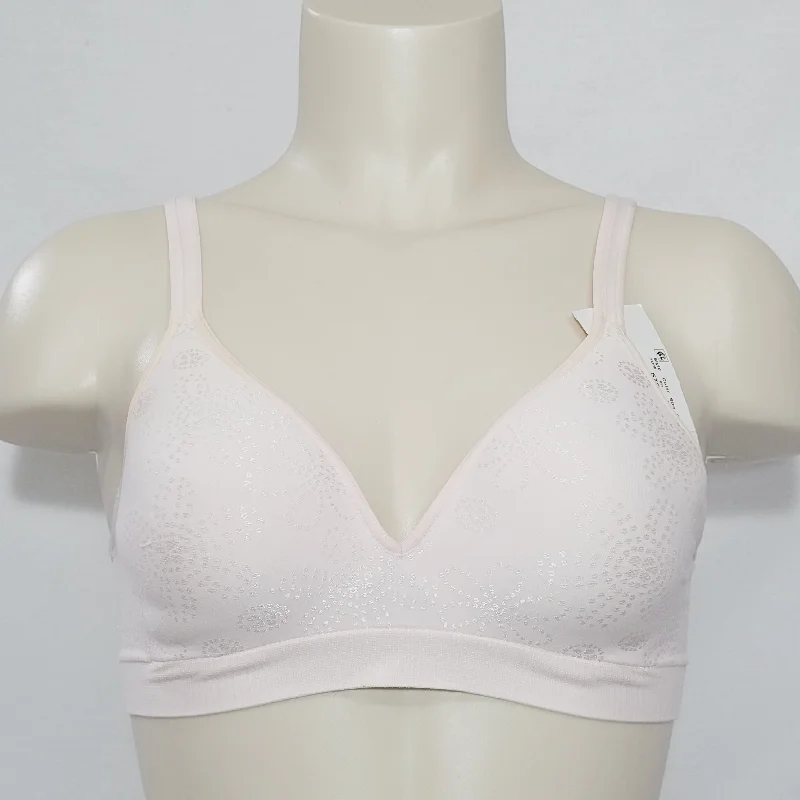 Hanes G260 HC80 4546 Wire Free Soft Cup Bra SMALL Silken Pink Floral NWT