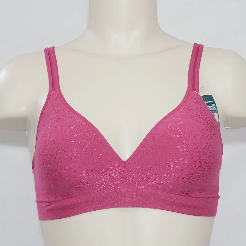 Hanes G260 HC80 Barely There 4546 BT54 Wire Free Soft Cup Bra SMALL Cherry Flora
