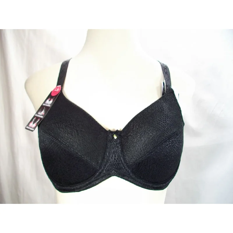 Lilyette 843 Tailored Jacquard Minimizer Underwire Bra 38C Black NWT