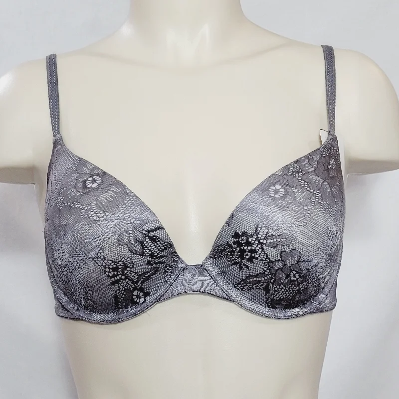Maidenform 05103 5103 Self Expressions Custom Lift with Lace Bra 40D Gray
