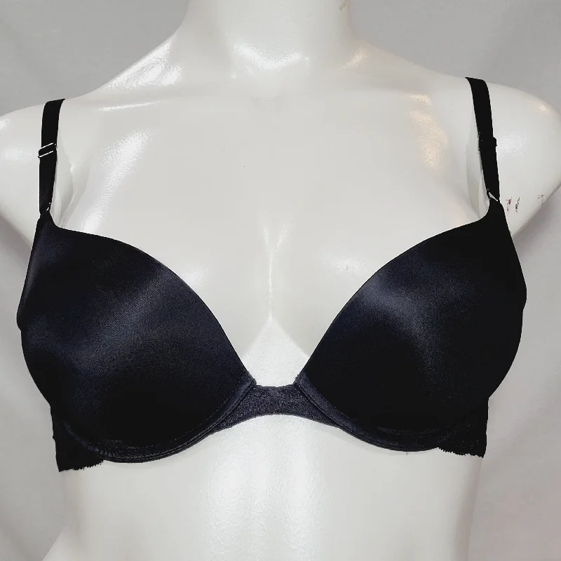 Maidenform 7180 One Fabulous Fit Embellished Push Up UW Bra 36D Black