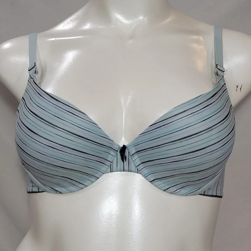 Maidenform 7959 One Fabulous Fit Demi Underwire Bra 36D Aqua Stripe
