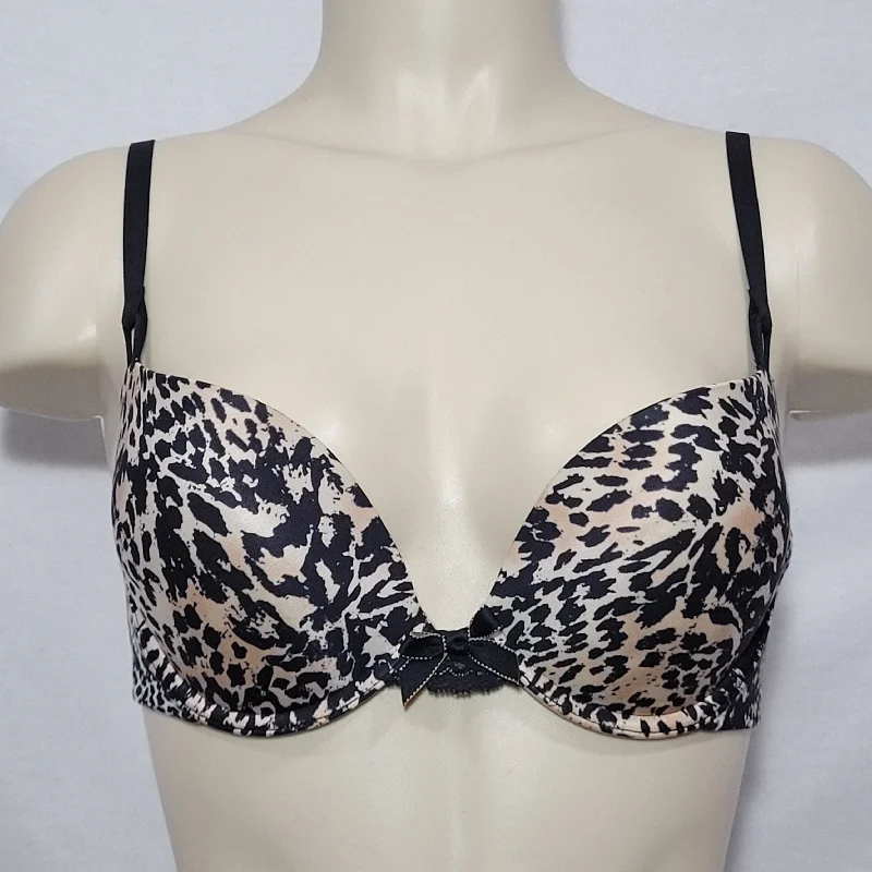 Maidenform 9406 Comfort Devotion Embellished Push Up UW Bra 36B Animal Print NWT DISCONTINUED