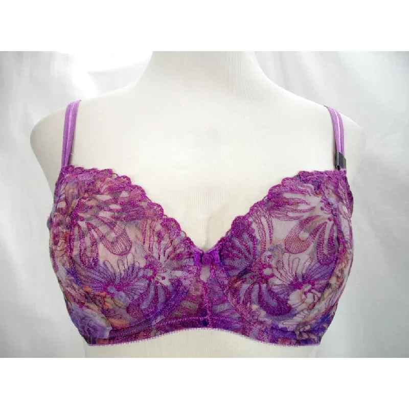 Paramour 115009 Ellie Demi Unlined Semi Sheer Lace Underwire Bra 32D Dewberry Floral Paramour 115009 Ellie Demi Unlined Semi Sheer Lace Underwire Bra 32D Dewberry Floral