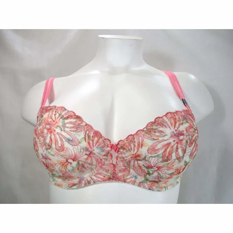 Paramour 115009 Ellie Demi Unlined Semi Sheer Lace Underwire Bra 38DD Pink Floral NWT Paramour 115009 Ellie Demi Unlined Semi Sheer Lace Underwire Bra 38DD Pink Floral NWT