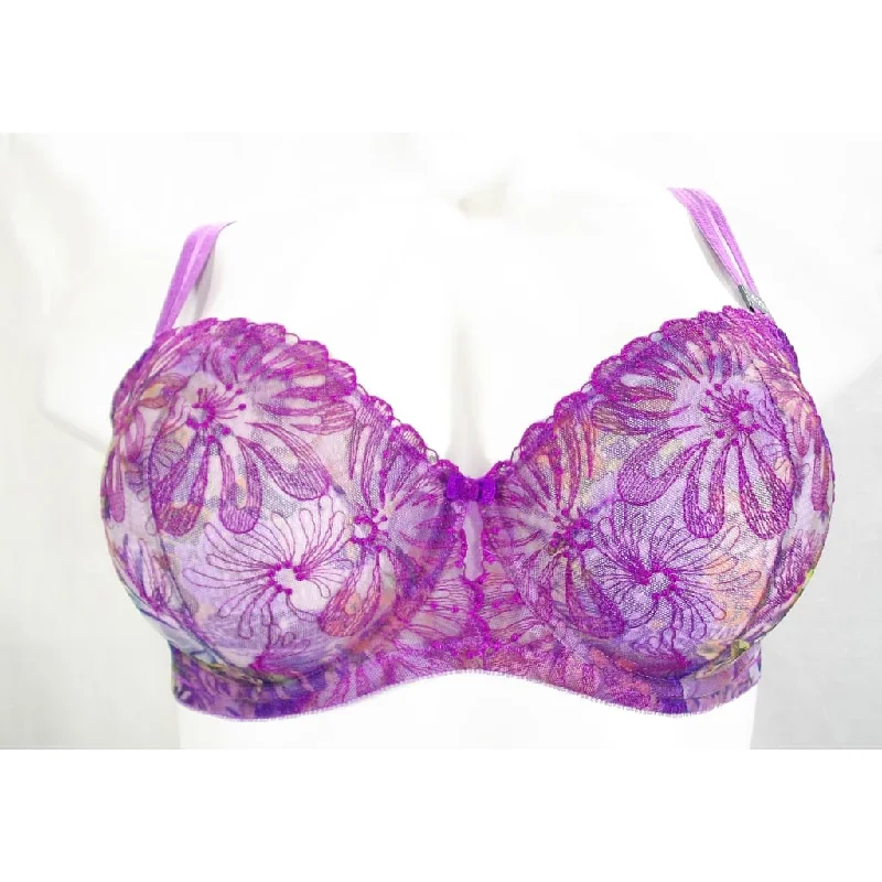 Paramour 115009 Ellie Demi Unlined Semi Sheer Lace Underwire Bra 40C Dewberry Floral Paramour 115009 Ellie Demi Unlined Semi Sheer Lace Underwire Bra 40C Dewberry Floral