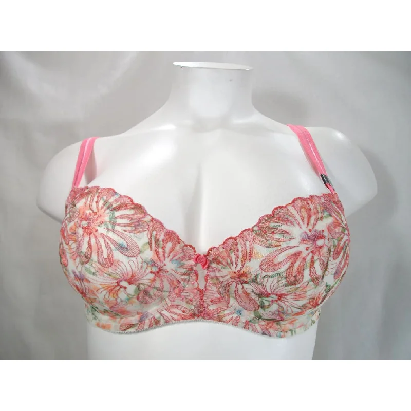 Paramour 115009 Ellie Demi Unlined Semi Sheer Lace Underwire Bra 42D Pink Floral NWT Paramour 115009 Ellie Demi Unlined Semi Sheer Lace Underwire Bra 42D Pink Floral NWT