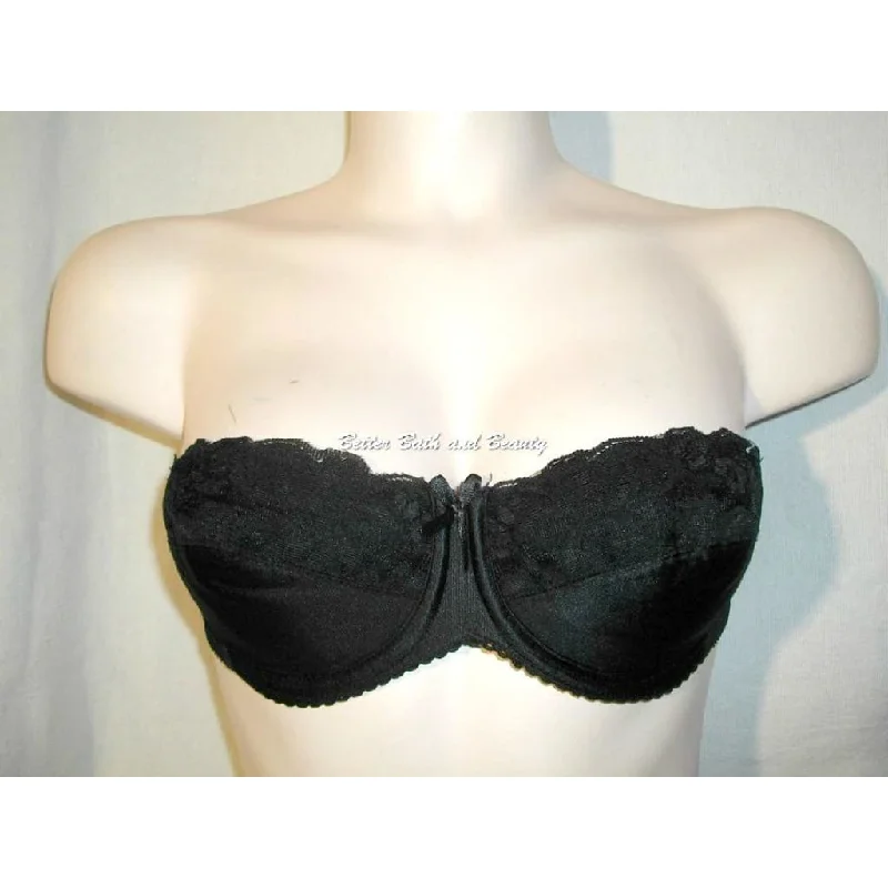 Playtex 4731 Satin & Lace Strapless Bra 36B Black