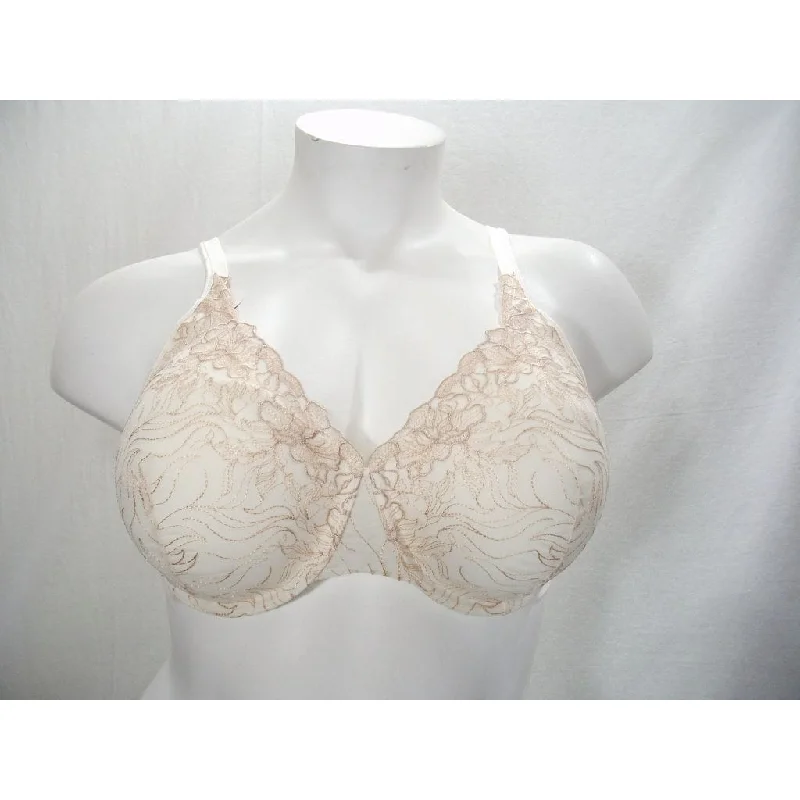 Playtex 7576 Feel Gorgeous Embroidered Underwire Bra 40DD Pearl & Cocoa NWT