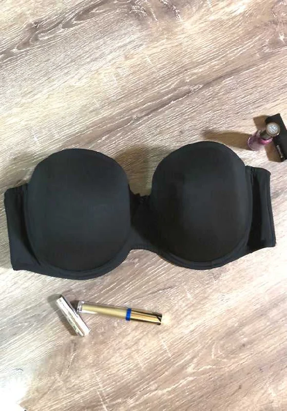 Women Naturally Mould Plus Size Strapless Bra Black