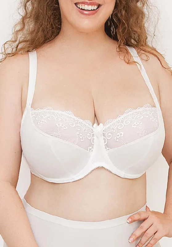 Rita Lace Cup Underwire Balcony Plus Size Underwire Bra White