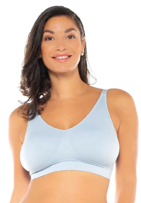 Rhonda Shear Seamless Bra with Lace Back Detail Blue