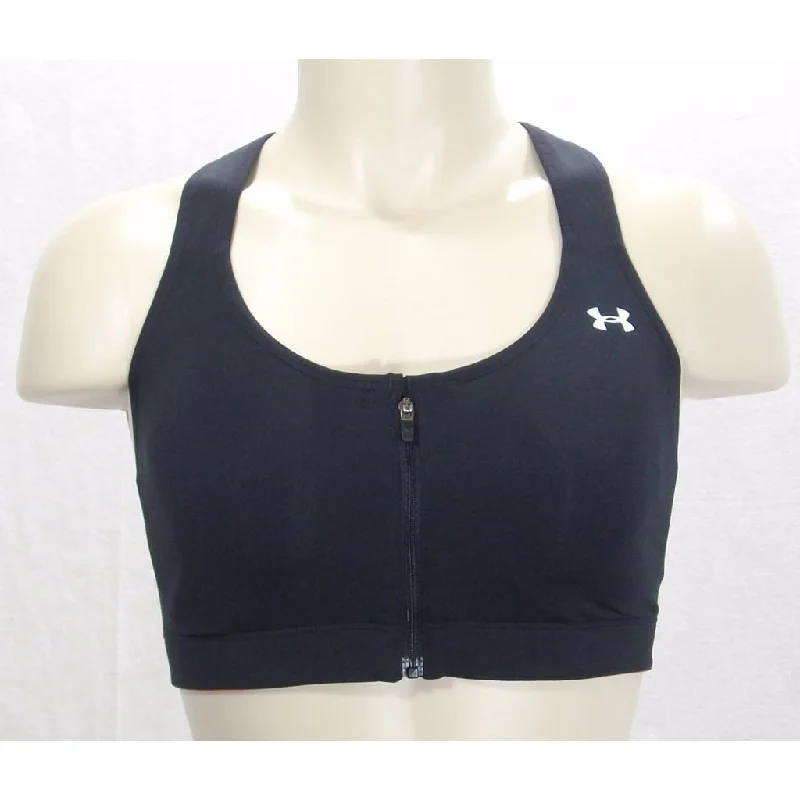 Under Armour 1236586 UA Armour Zip-Front Wire Free Protegee Bra 38A Black NWT