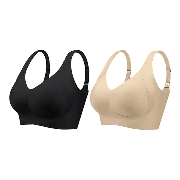 Shecurve®Enhanced w Support Adjustment Comfort Bra-Black+Skin