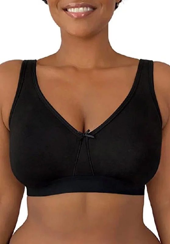 Wirefree Thick Cotton Seamless Bra Black