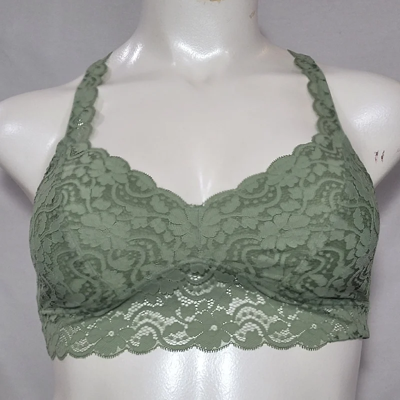 Xhilaration Lace Crossback Wire Free Bra Bralette XS X-SMALL Pioneer Sage Green