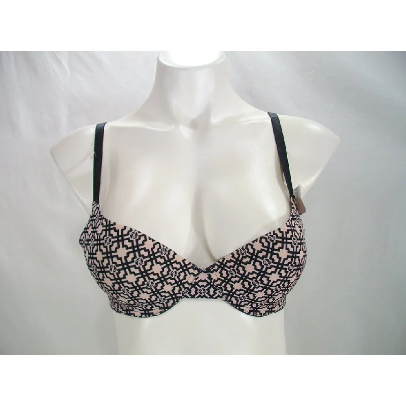 Adrienne Vittadini Push Up Seamless Underwire Bra 34B Taupe & Black NWT