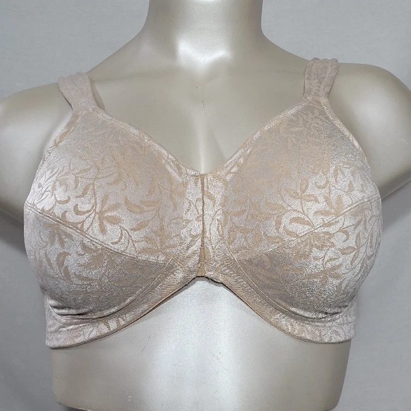 Amoena 2145 Diamond Front & Back Close Pocketed Wire Free Mastectomy Bra 38DD Nude NWOT
