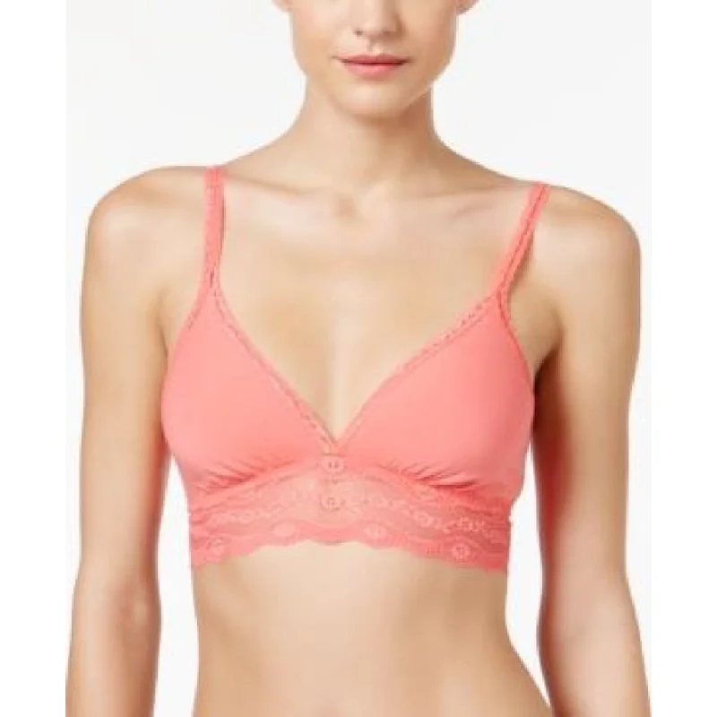 b.tempt'd by Wacoal 935182 b.adorable Wire Free Bralette SMALL Coral NWT