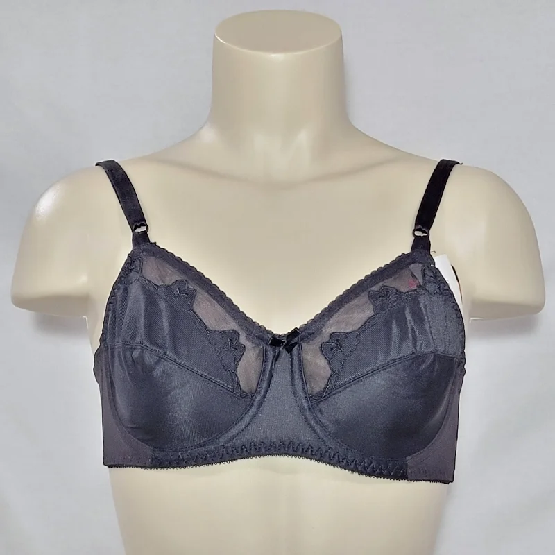 Bali 180 0180 Flower Underwire Bra 40C Black NEW WITH TAGS