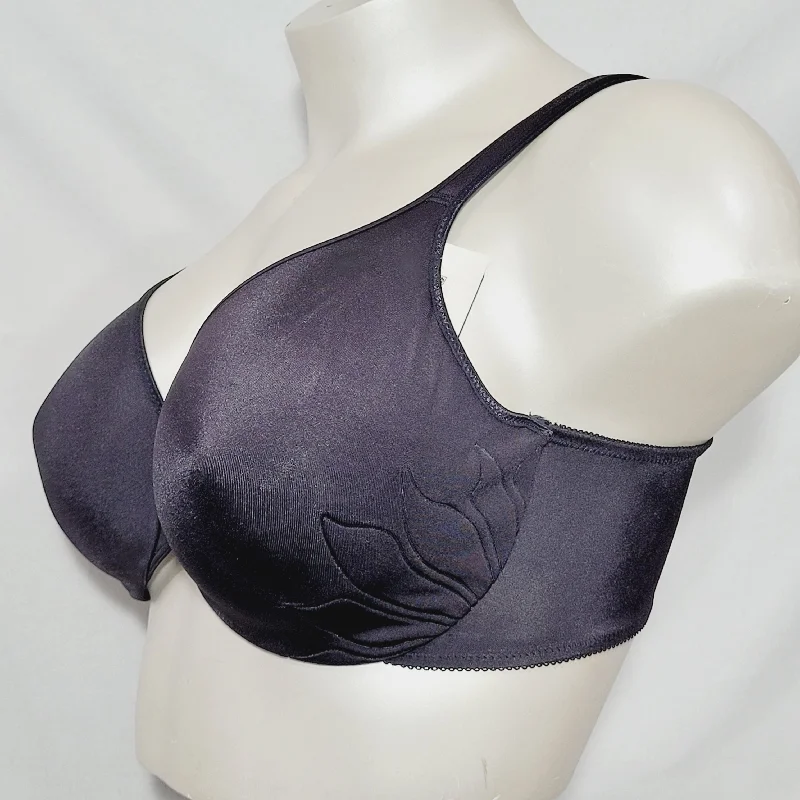 Bali 3353 Live It Up Satin Seamless Underwire Bra 40DD Black NWT