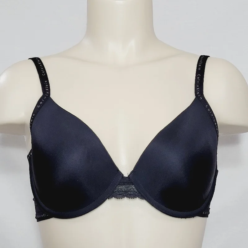 Calvin Klein QF1417 Signature Demi Underwire Bra 34DD Black NWT