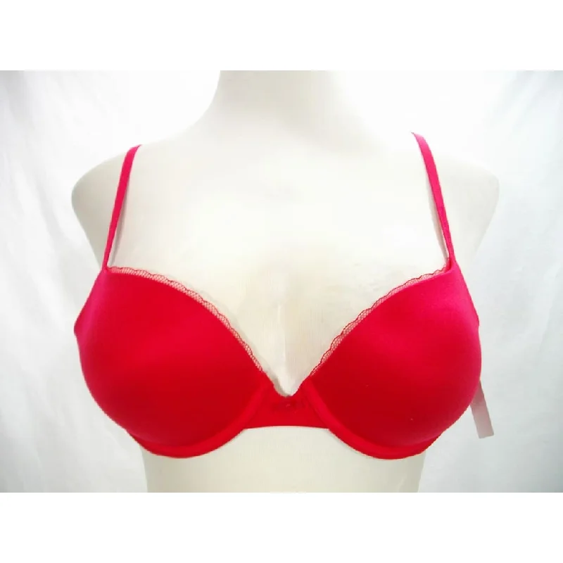 Calvin Klein QF1715 Everyday Push Up Plunge Underwire Bra 38C Red NWT