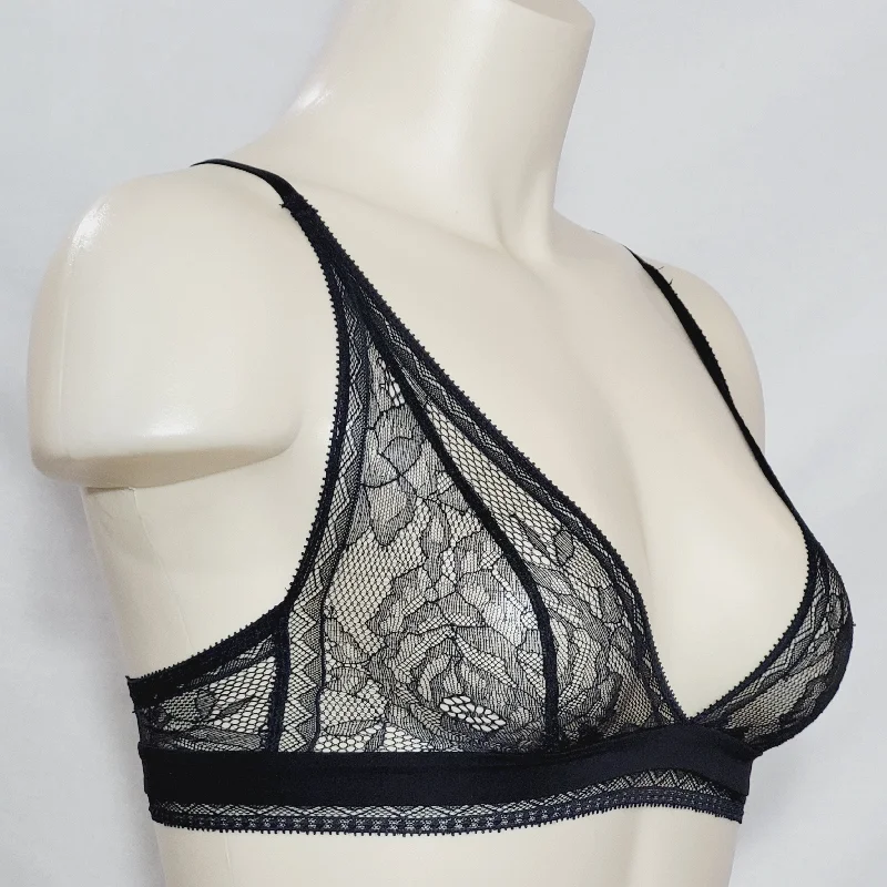 Calvin Klein QF1944 CK Black Obsess Unlined Triangle Wire Free Bra XS X-SMALL Black NWT