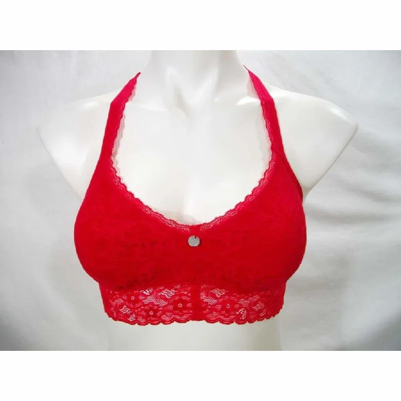 DKNY DK4801 Signature Lace T-Back Wire Free Bralette SMALL Red