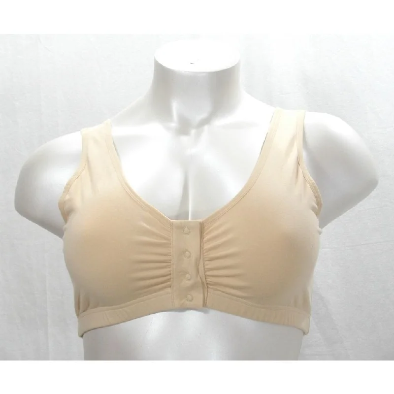 Dream Products 81449 95% Cotton Wire Free Front Snap Close Sleep Bra LARGE 38-40