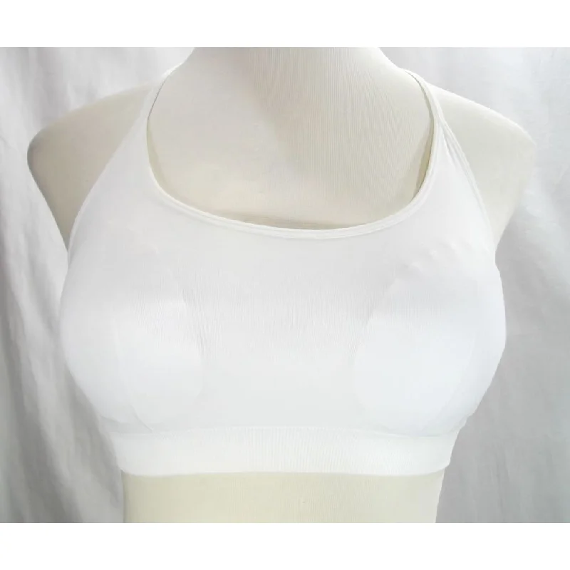Everlast Low Impact Racerback Wire Free Wireless Sports Bra Size MEDIUM White