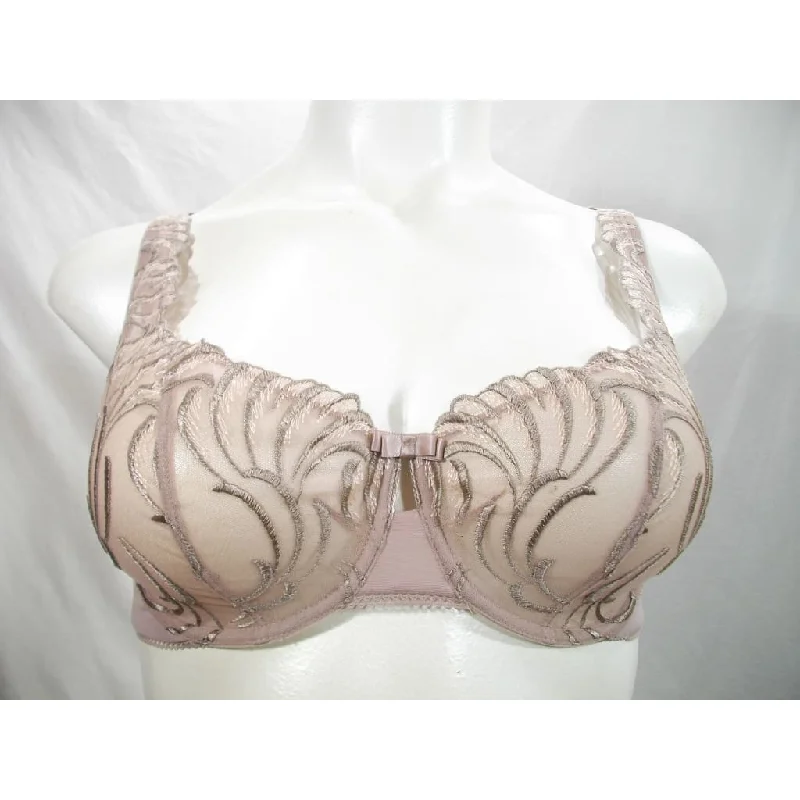 Felina 110040 Lana Embroidered Unlined Plunge Balconette Underwire Bra 40D Mocha