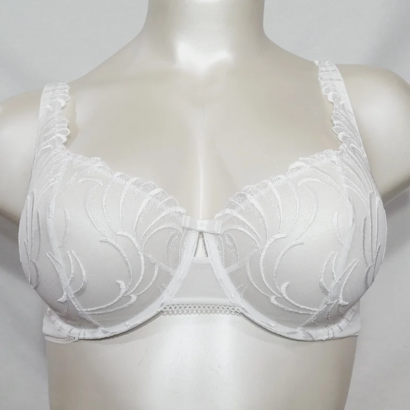 Felina 110040 Lana Embroidered Unlined Plunge Balconette UW Bra 40C White