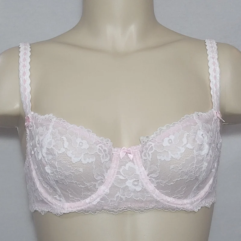 Felina 5894 Harlow Sheer Lace Full Busted Demi Underwire Bra 32C Pink